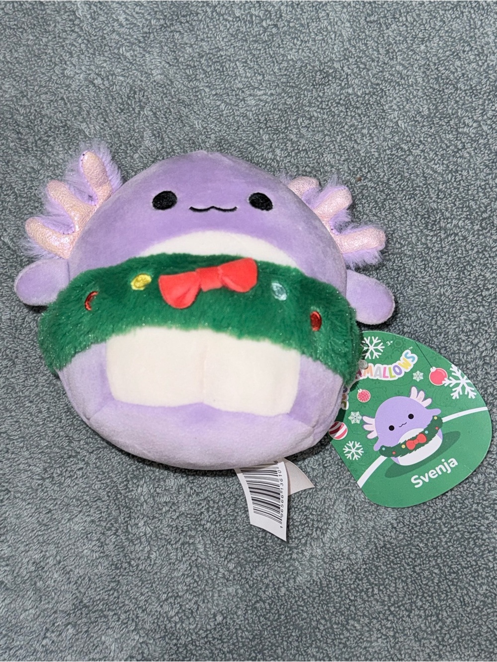 Squishmallows Svenja the Axolotl 4.5” Christmas Wreath Holiday Plush